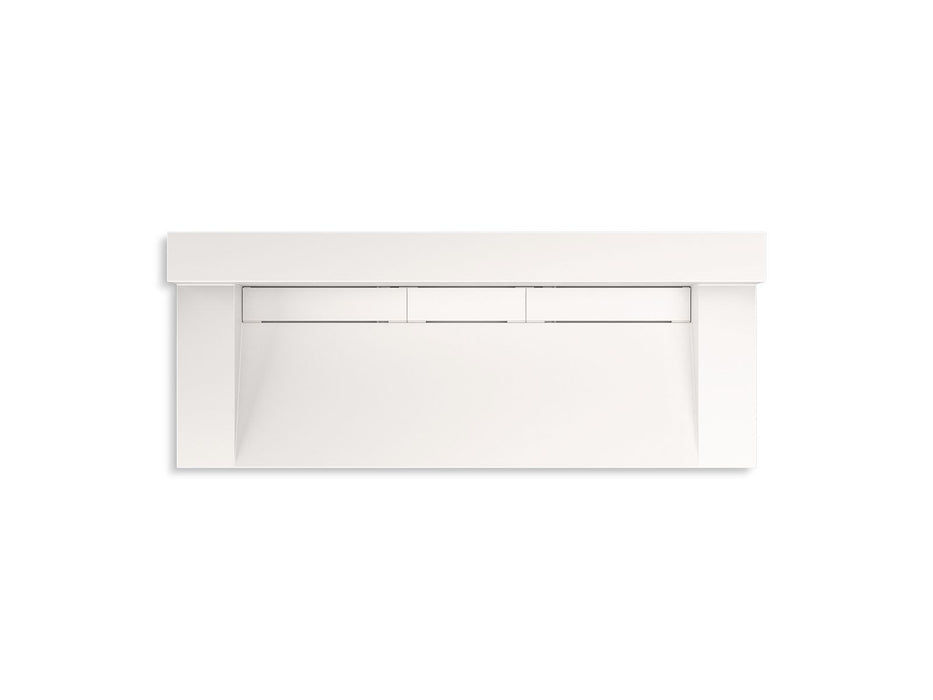 KOHLER K-81027-BSS Constellation 60" wall-mount trough lavatory system with backsplash, designer white