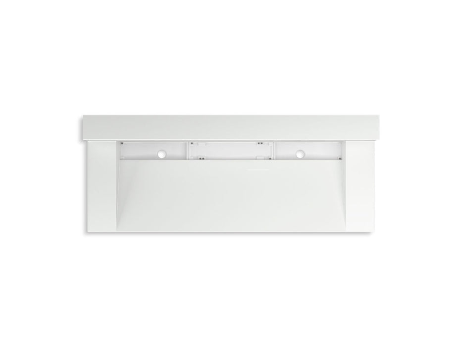 KOHLER K-81027-BSS Constellation 60" wall-mount trough lavatory system with backsplash, miami white
