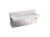 KOHLER K-81027-BSS Constellation 60" wall-mount trough lavatory system with backsplash, pearl jasmine
