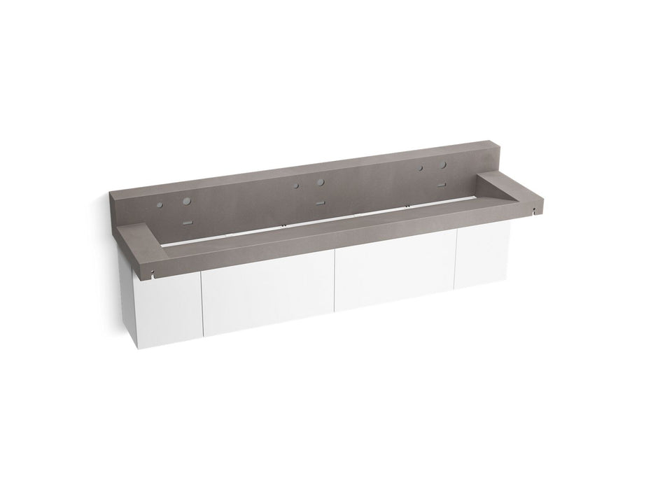 KOHLER K-81028-BPW Constellation 90" wall-mount trough lavatory system with backsplash