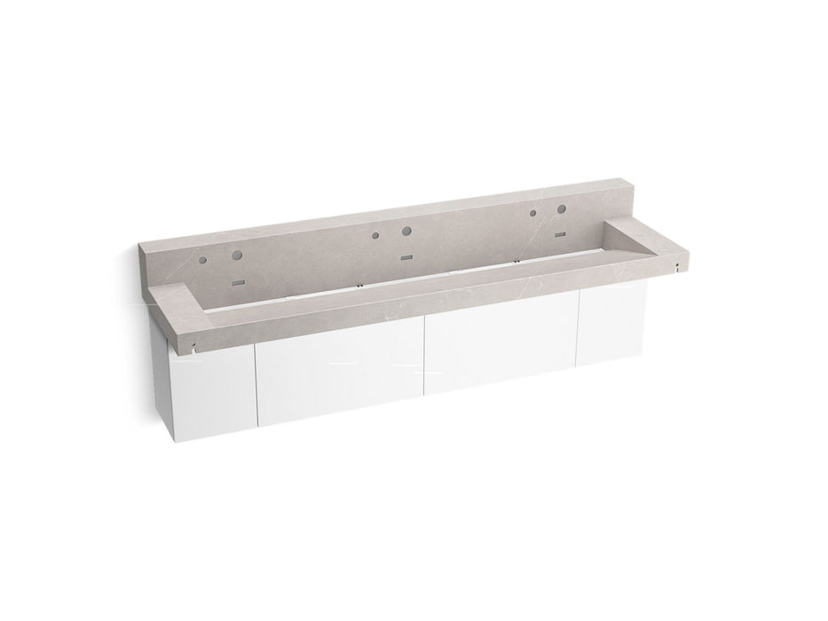 KOHLER K-81028-BPW Constellation 90" wall-mount trough lavatory system with backsplash