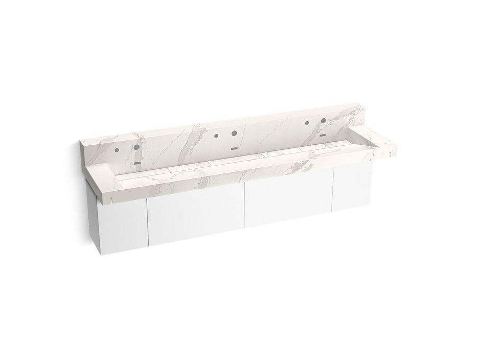 KOHLER K-81028-BPW Constellation 90" wall-mount trough lavatory system with backsplash