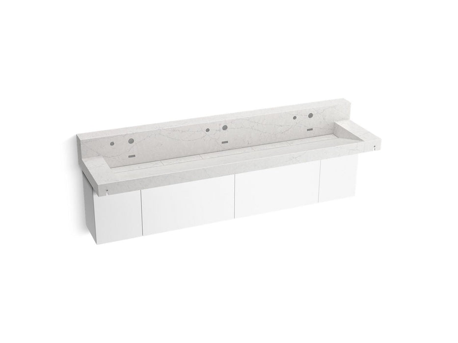 KOHLER K-81028-BPW Constellation 90" wall-mount trough lavatory system with backsplash