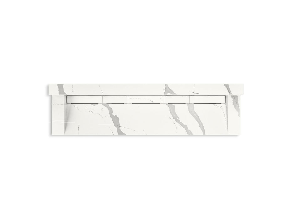 KOHLER K-81028-BSS Constellation 90" wall-mount trough lavatory system with backsplash, et bianco cal