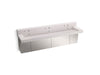 KOHLER K-81028-BSS Constellation 90" wall-mount trough lavatory system with backsplash, et statuario