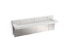 KOHLER K-81028-BSS Constellation 90" wall-mount trough lavatory system with backsplash, pearl jasmine