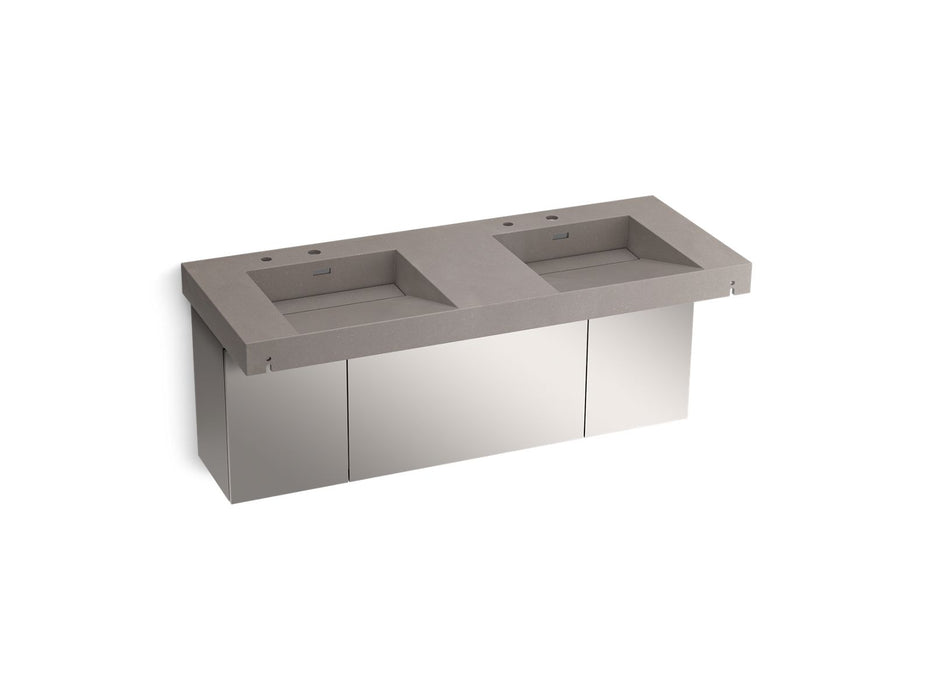 KOHLER K-81030-BSS Constellation 60" wall-mount basin lavatory system