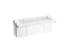 KOHLER K-81032-BPW Constellation 60" wall-mount trough lavatory system, miami white