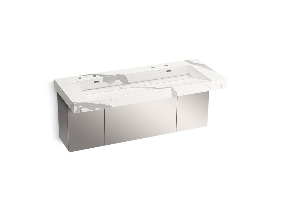 KOHLER K-81032-BSS Constellation 60" wall-mount trough lavatory system