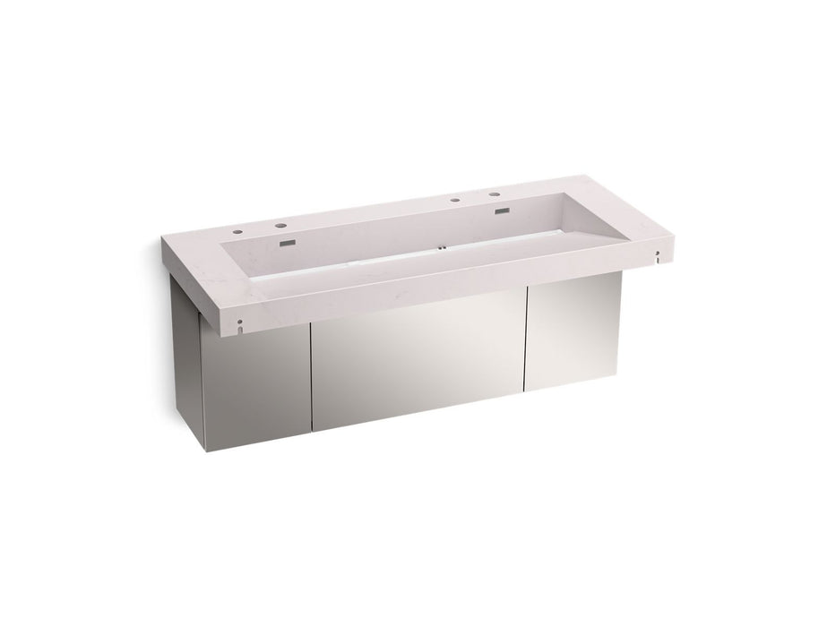 KOHLER K-81032-BSS Constellation 60" wall-mount trough lavatory system