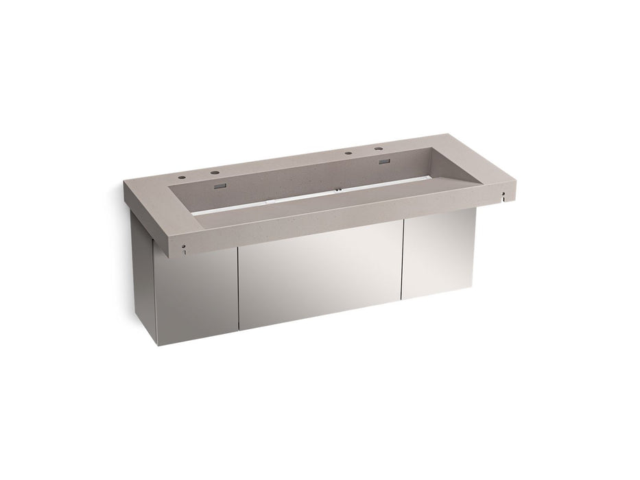 KOHLER K-81032-BSS Constellation 60" wall-mount trough lavatory system