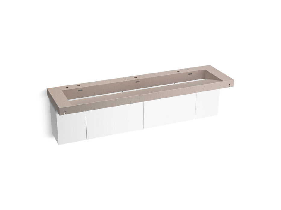 KOHLER K-81033-BPW Constellation 90" wall-mount trough lavatory system, canvas