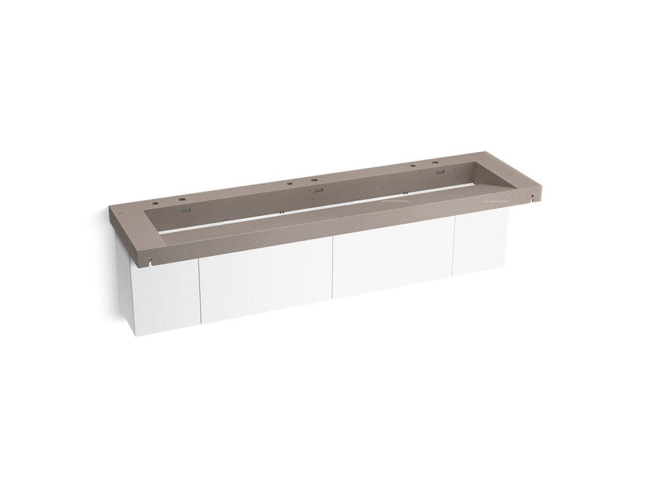 KOHLER K-81033-BPW Constellation 90" wall-mount trough lavatory system, concrete