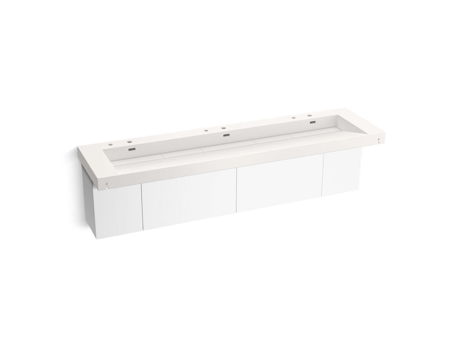 KOHLER K-81033-BPW Constellation 90" wall-mount trough lavatory system, designer white