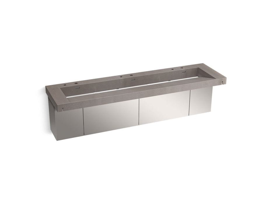 KOHLER K-81033-BSS Constellation 90" wall-mount trough lavatory system
