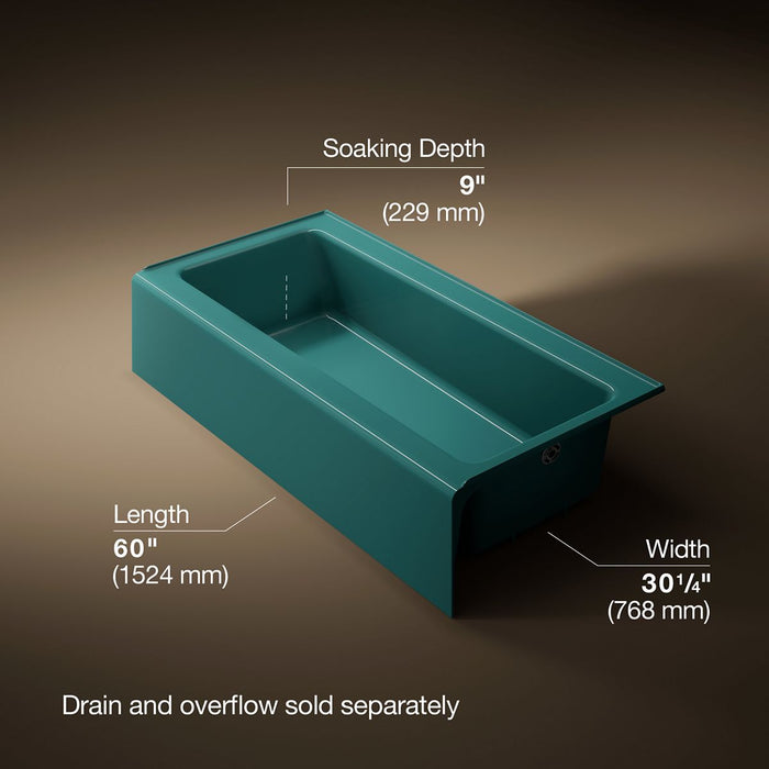 KOHLER K-838 Bellwether 60" x 30-1/4" alcove bath, right drain