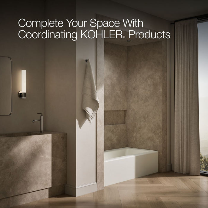 KOHLER K-847 Bellwether 66" x 32" alcove bath, left drain, biscuit - view 3