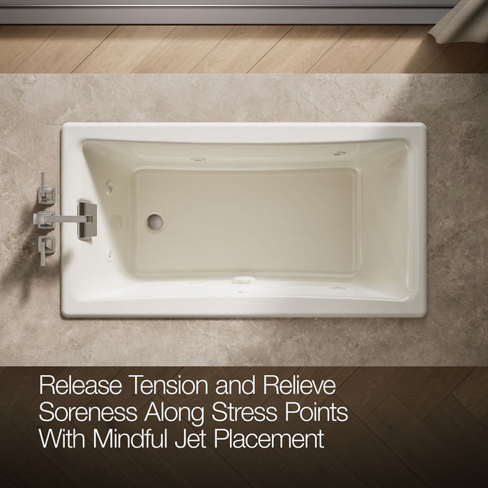 KOHLER K-852-JH Tea-for-Two 60" x 32" drop-in/undermount whirlpool bath