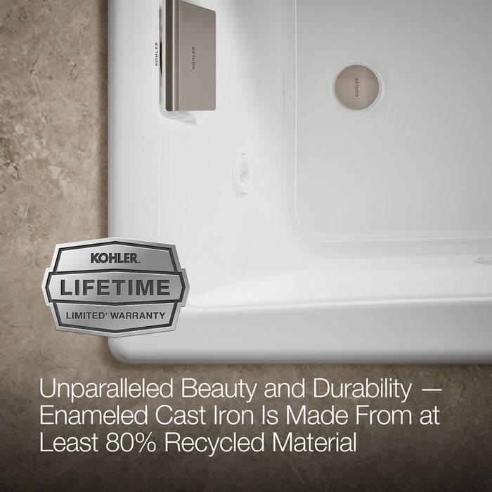 KOHLER K-852-JHE Tea-for-Two 60" x 32" drop-in/undermount whirlpool bath