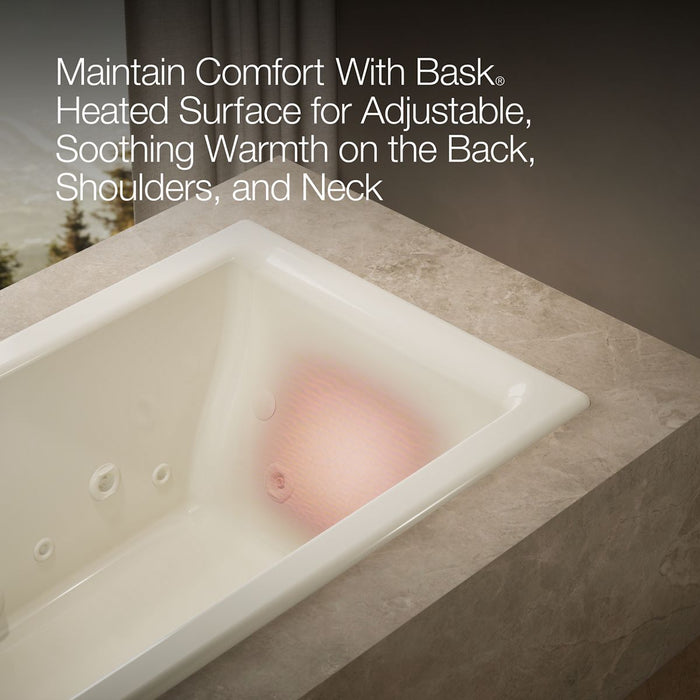 KOHLER K-856-AH Tea-for-Two 66" x 36" drop-in Effervescence whirlpool bath