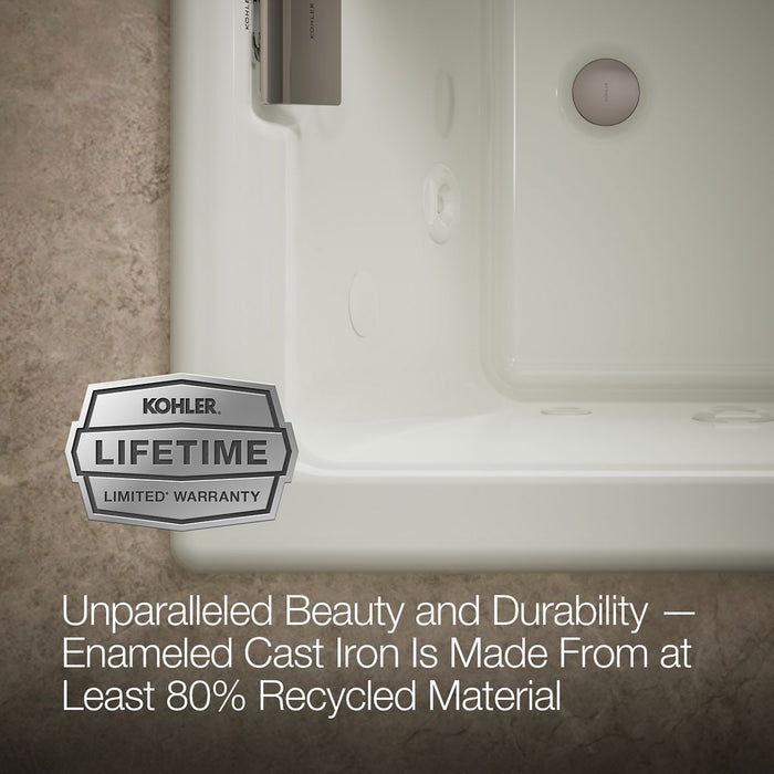 KOHLER K-856-AH Tea-for-Two 66" x 36" drop-in Effervescence whirlpool bath