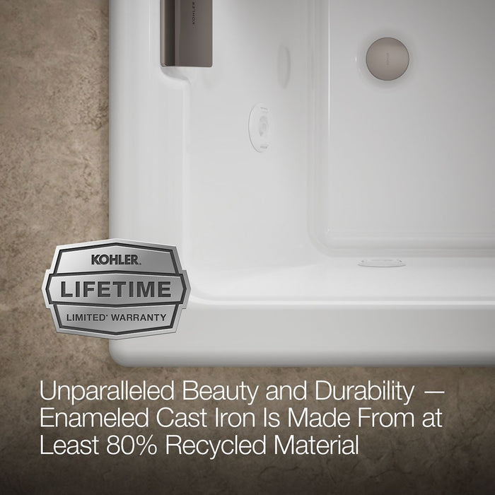KOHLER K-856-JH Tea-for-Two 66" x 36" drop-in/undermount whirlpool bath