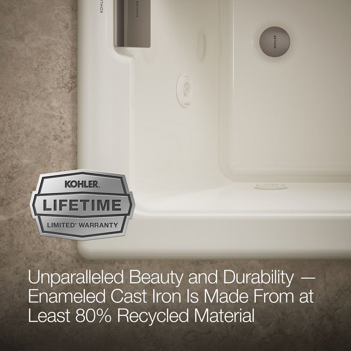 KOHLER K-856-JHE Tea-for-Two 66" x 36" drop-in/undermount whirlpool bath