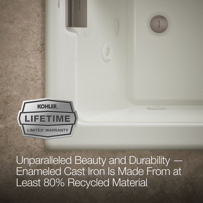 KOHLER K-856-JHE Tea-for-Two 66" x 36" drop-in/undermount whirlpool bath