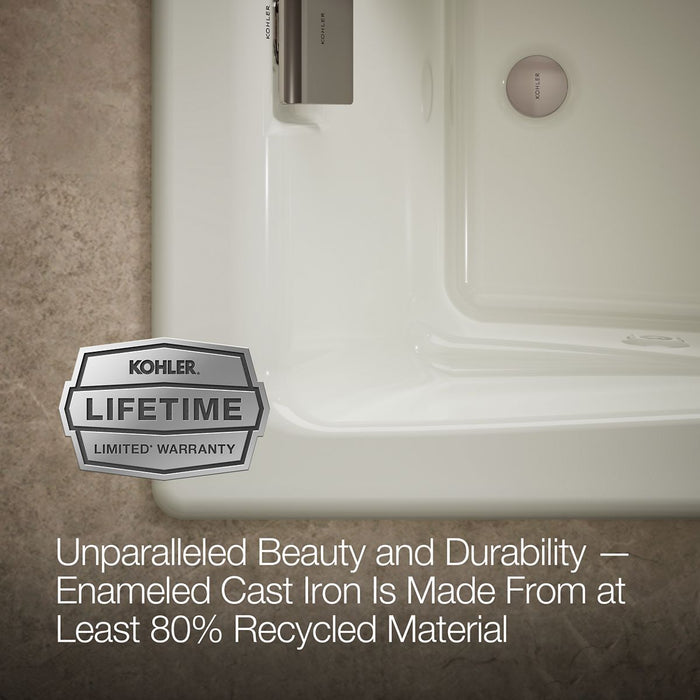 KOHLER K-865-JHD Tea-for-Two 71-3/4" x 36" drop-in/undermount whirlpool bath