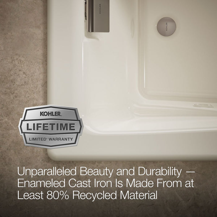 KOHLER K-865-JHM Tea-for-Two 71-3/4" x 36" drop-in/undermount whirlpool bath