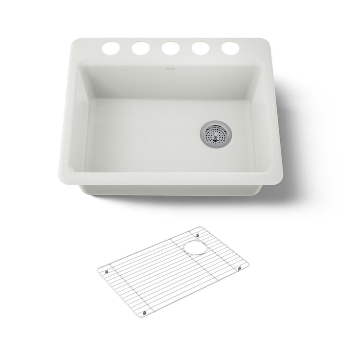 KOHLER K-8668-5UA1 Riverby 27" undermount single-bowl kitchen sink