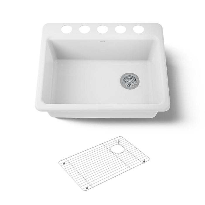 KOHLER K-8668-5UA1 Riverby 27" undermount single-bowl kitchen sink