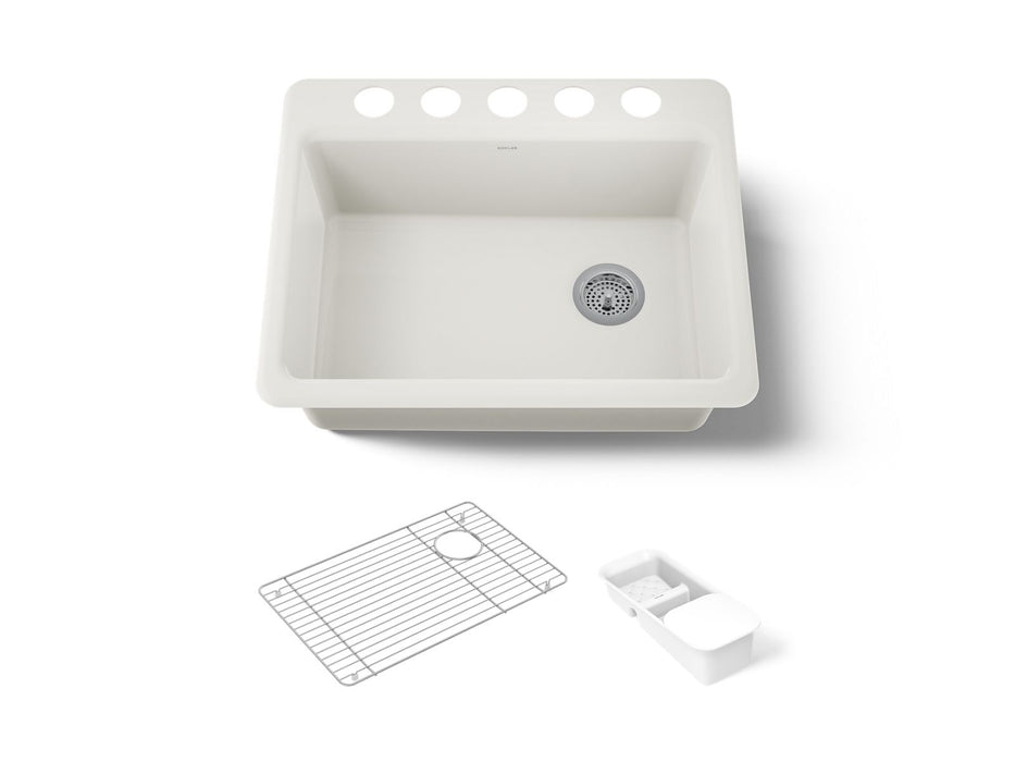 KOHLER K-8668-5UA2 Riverby 27" undermount single-bowl workstation kitchen sink