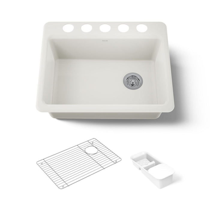KOHLER K-8668-5UA2 Riverby 27" undermount single-bowl workstation kitchen sink