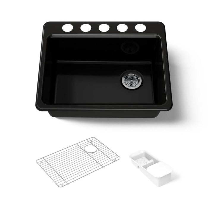 KOHLER K-8668-5UA2 Riverby 27" undermount single-bowl workstation kitchen sink
