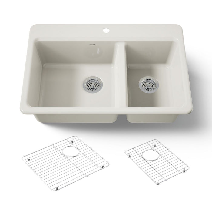 KOHLER K-8669-1A1 Riverby 33" top-mount double-bowl kitchen sink
