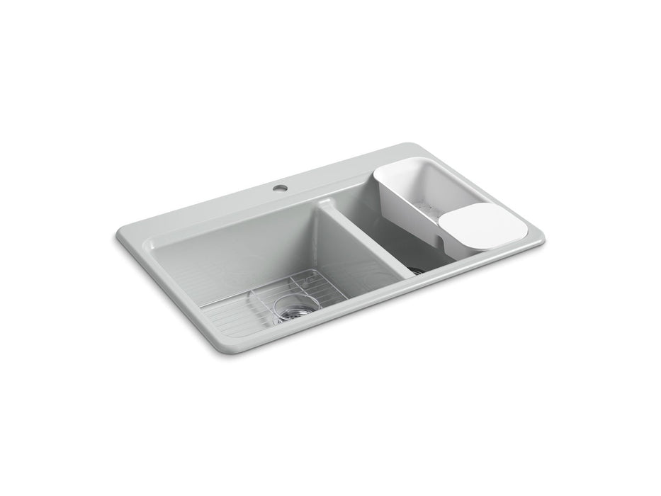 KOHLER K-8669-1A2 Riverby 33" top-mount double-bowl workstation kitchen sink