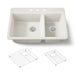 KOHLER K-8669-3A1 Riverby 33" top-mount double-bowl kitchen sink, biscuit - view 5