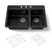 KOHLER K-8669-3A1 Riverby 33" top-mount double-bowl kitchen sink, black black - view 5