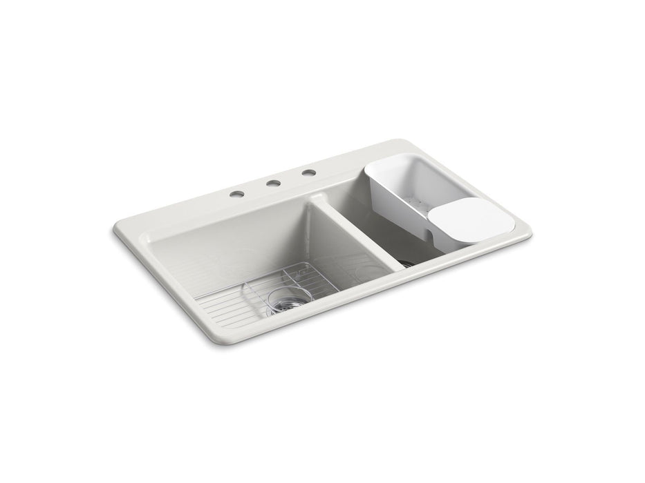 KOHLER K-8669-3A2 Riverby 33" top-mount double-bowl workstation kitchen sink