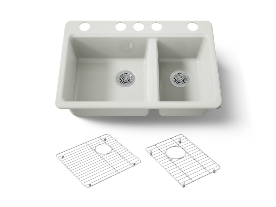 KOHLER K-8669-5UA1 Riverby 33" undermount double-bowl kitchen sink