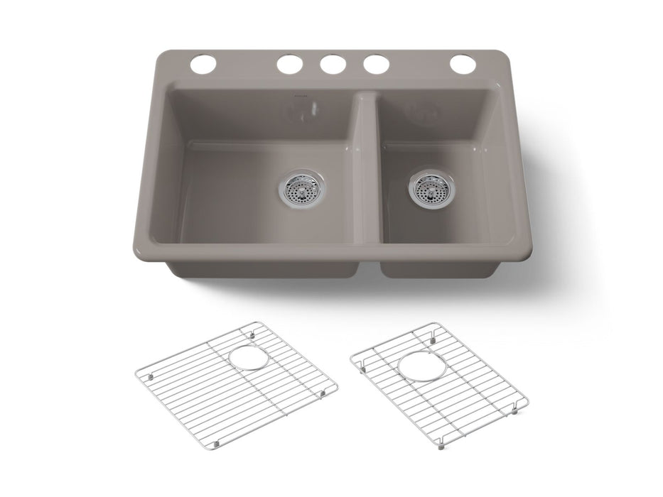 KOHLER K-8669-5UA1 Riverby 33" undermount double-bowl kitchen sink