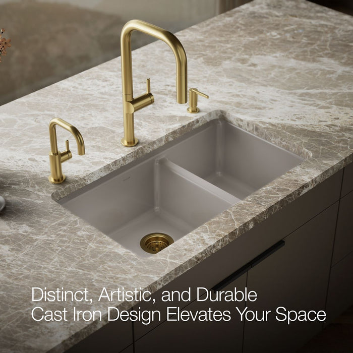 KOHLER K-8669-5UA1 Riverby 33" undermount double-bowl kitchen sink