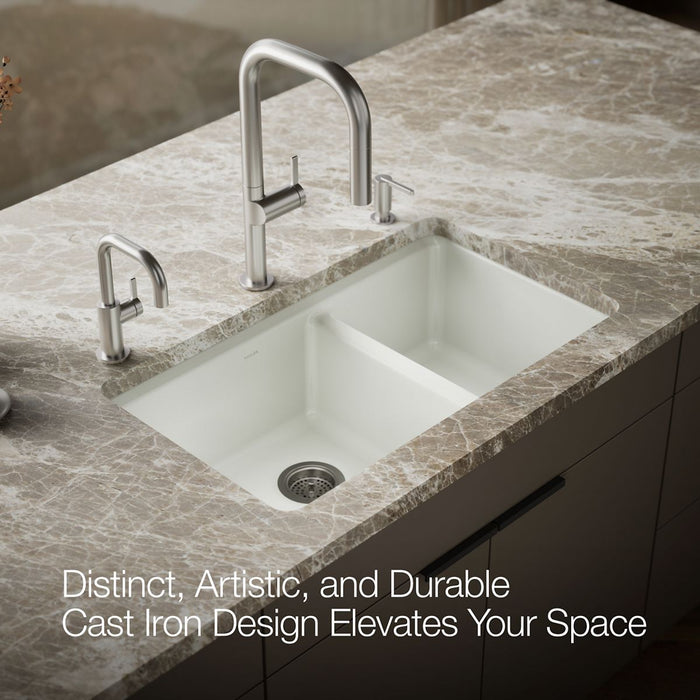 KOHLER K-8669-5UPC Riverby 33" undermount double-bowl workstation kitchen sink