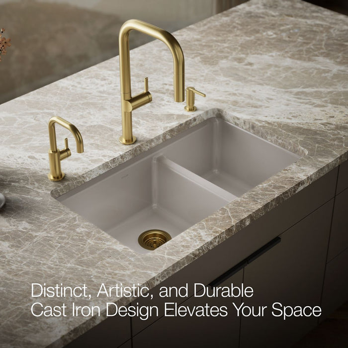 KOHLER K-8669-5UPC Riverby 33" undermount double-bowl workstation kitchen sink