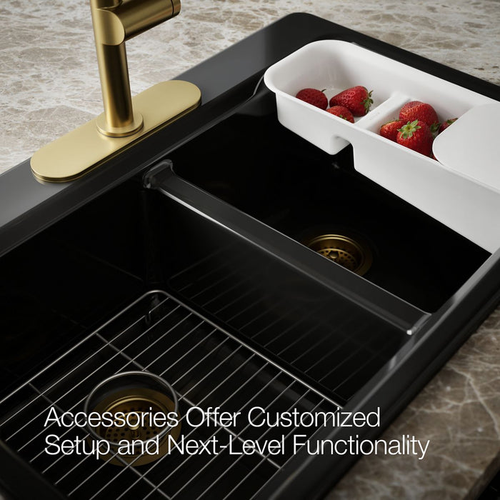KOHLER K-8679-3A2 Riverby 33" top-mount double-bowl workstation kitchen sink
