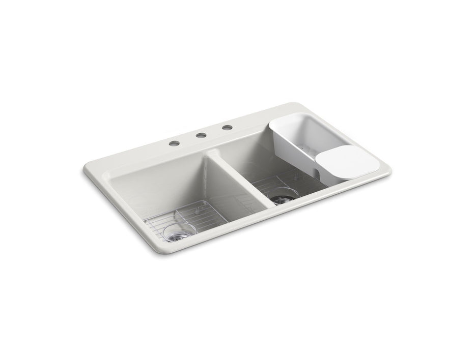 KOHLER K-8679-3A2 Riverby 33" top-mount double-bowl workstation kitchen sink