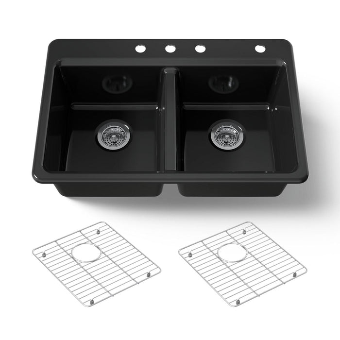 KOHLER K-8679-4A1 Riverby 33" top-mount double-bowl kitchen sink