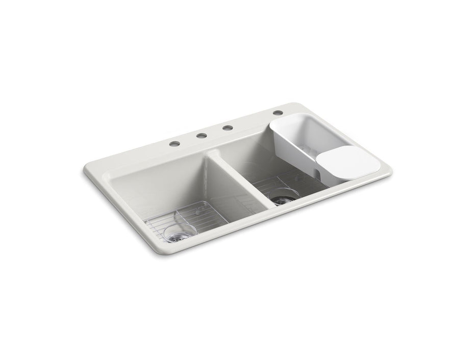 KOHLER K-8679-4A2 Riverby 33" top-mount double-bowl workstation kitchen sink