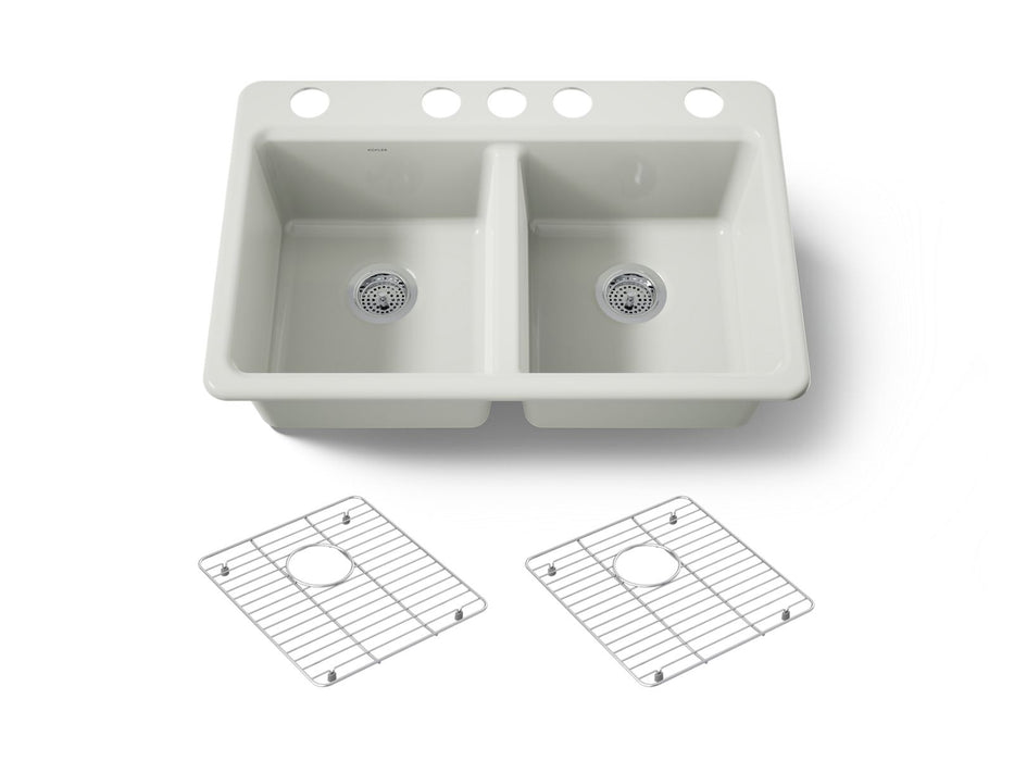 KOHLER K-8679-5UA1 Riverby 33" undermount double-bowl kitchen sink
